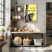 Statue Of Liberty Vintage Travel Poster Art For Home Decor