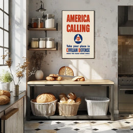 America Calling: Civilian Defense WWII Propaganda Poster