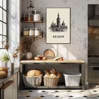 Krakow Architectural Illustration Poster