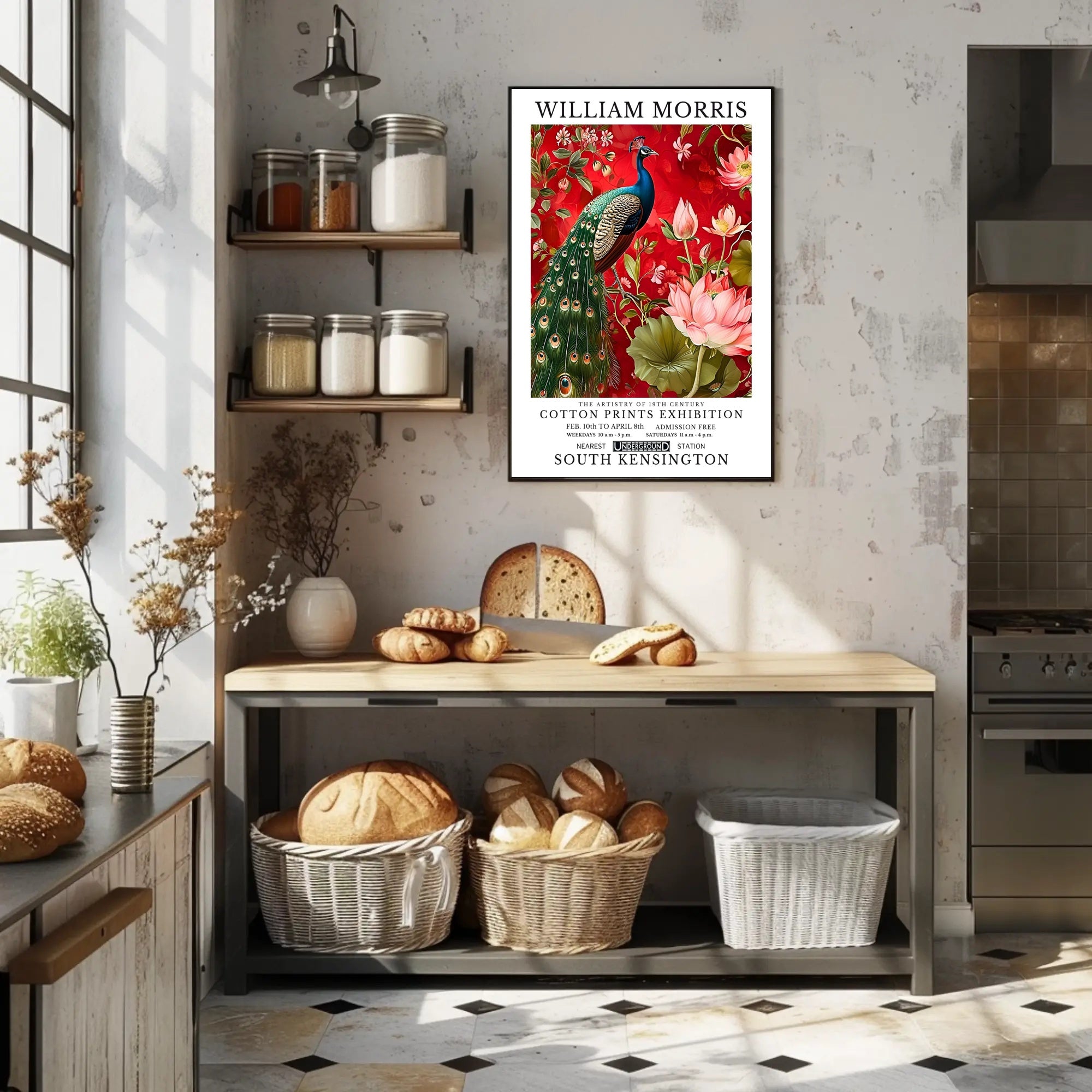 The Artistry of William Morris Cotton Prints Exhibition Poster