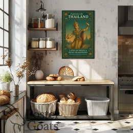 Thailand's Traditions in Vintage Style: Cultural Heritage Poster
