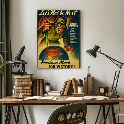 Lets Not Be Next Produce More WWII Poster