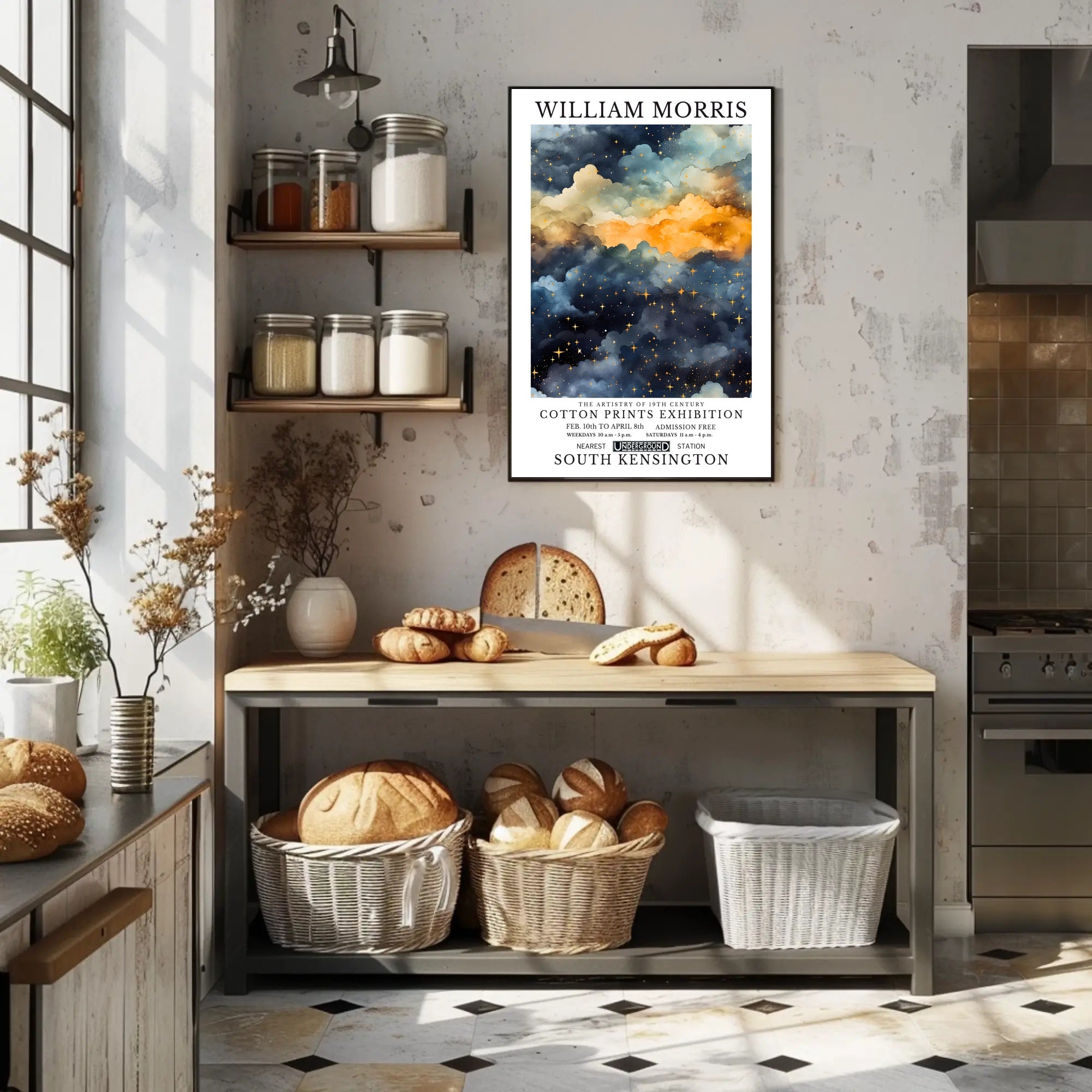 William Morris Cotton Prints Exhibition Poster