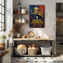 Andrew Johnson 17th President of the United States Glitch Hop Art Poster