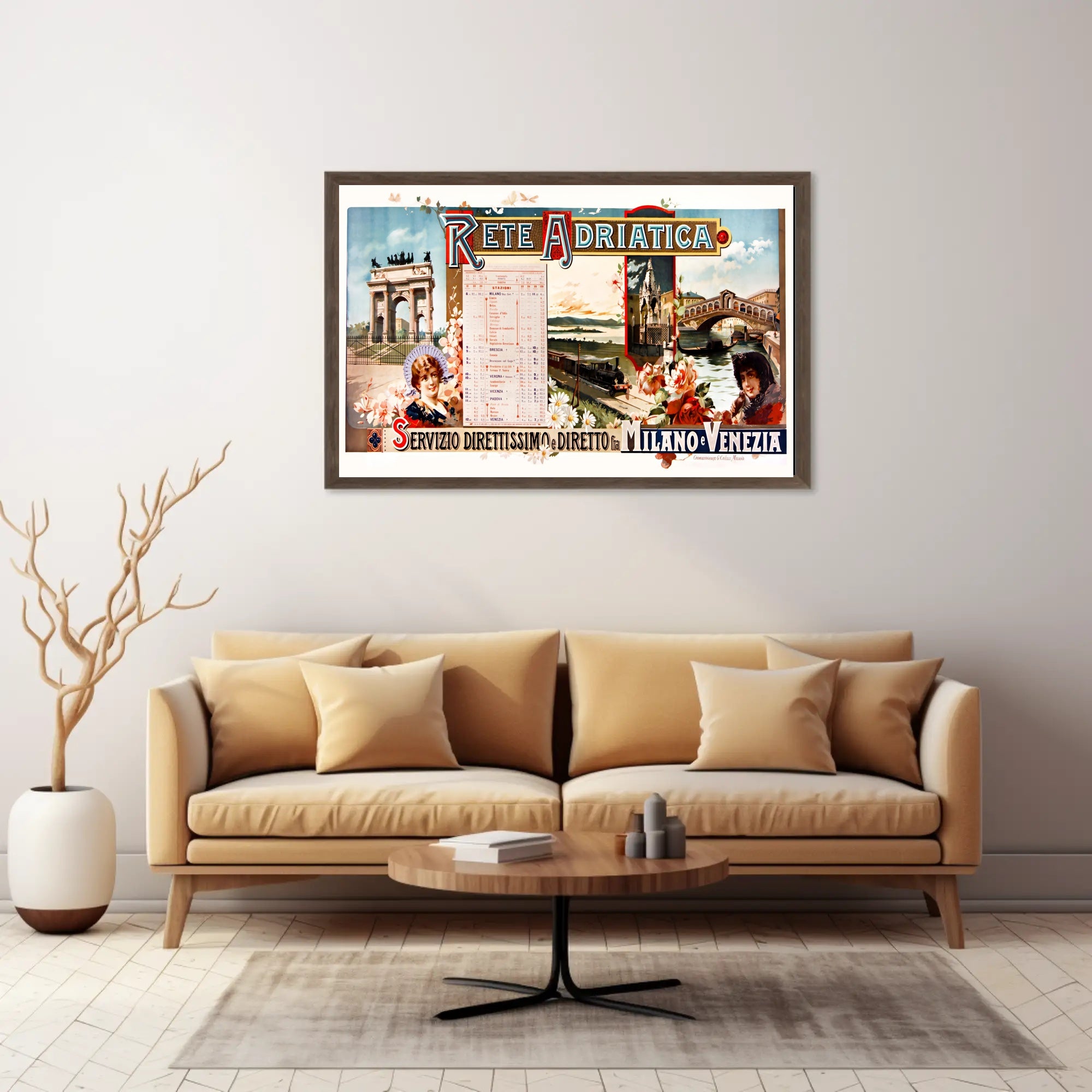 Vintage Romance in Milan-Venice Train Poster PosterGoat