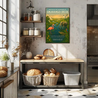 Okavango Delta Scenic Poster Vintage Travel Print