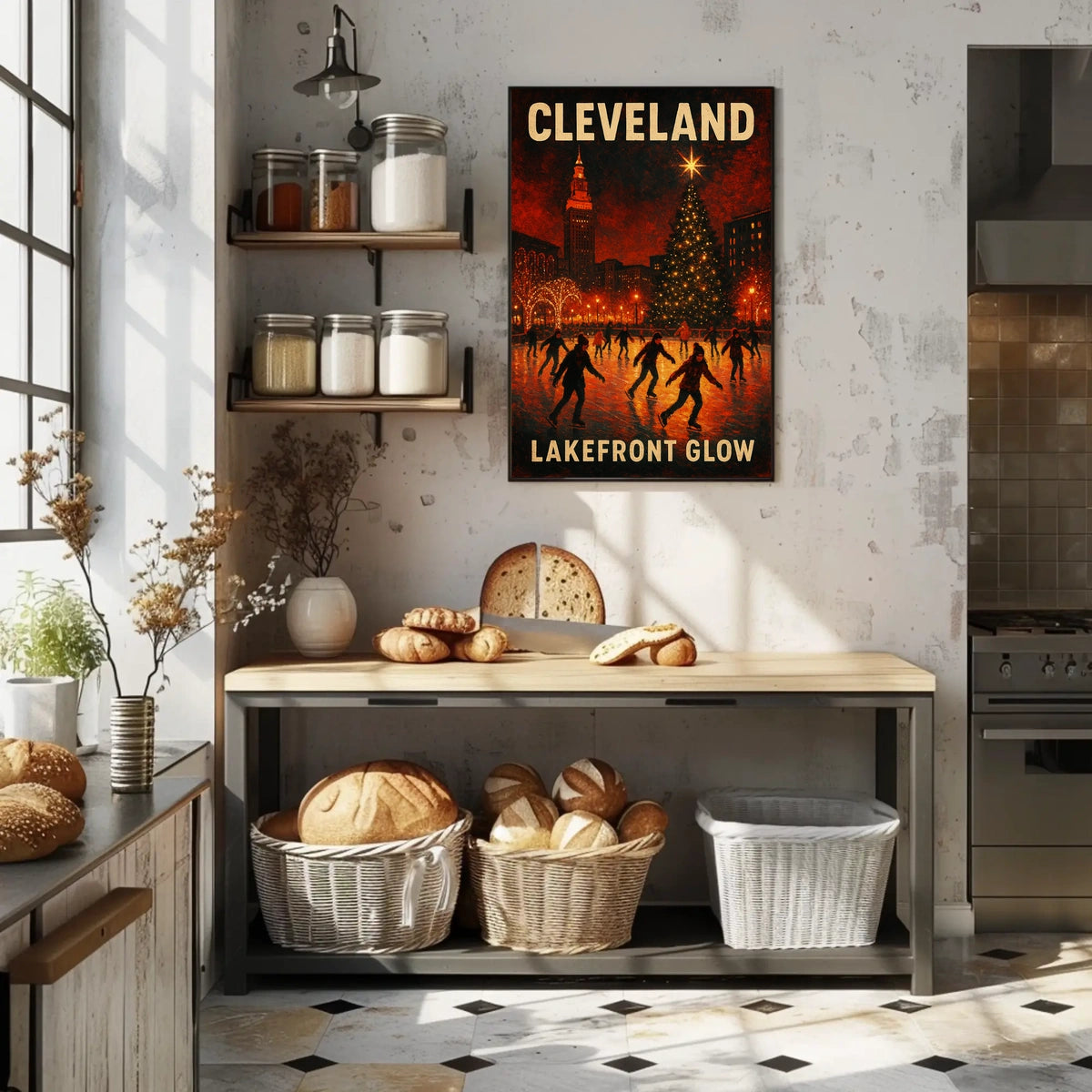 Cleveland Lakefront Glow Poster