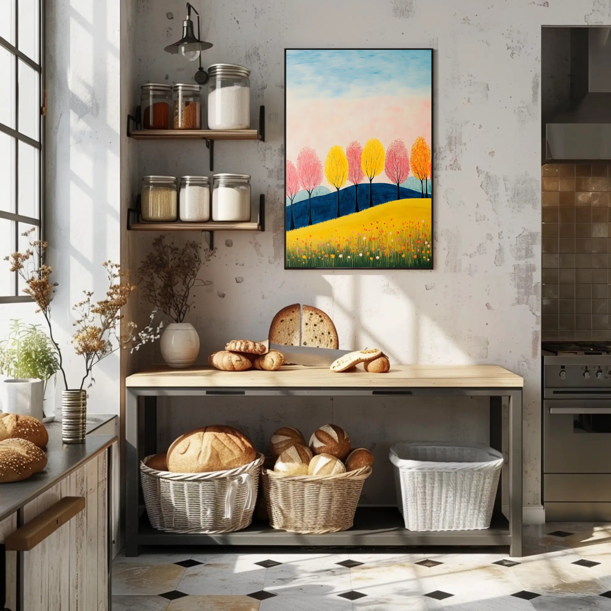 Seasons Landscape Vibrant Poster Wall Art Print