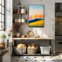 Seasons Landscape Vibrant Poster Wall Art Print