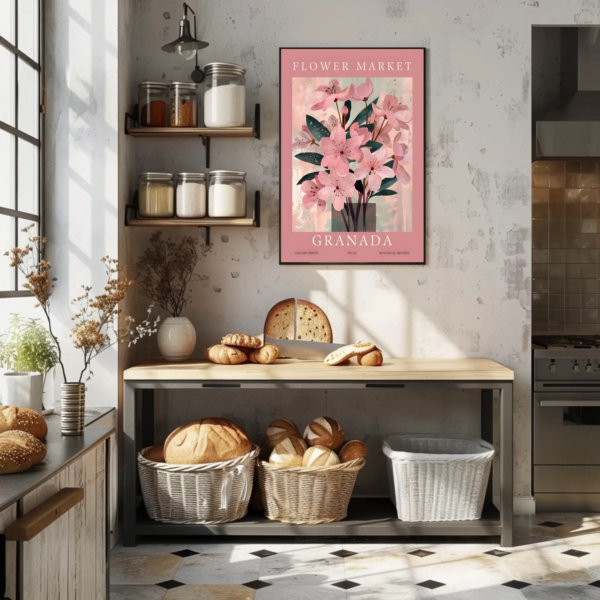 Flower Market Granada Poster