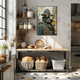 Steampunk Sentinel Art Print Poster for Home Decor and Adventure Lovers PosterGoat