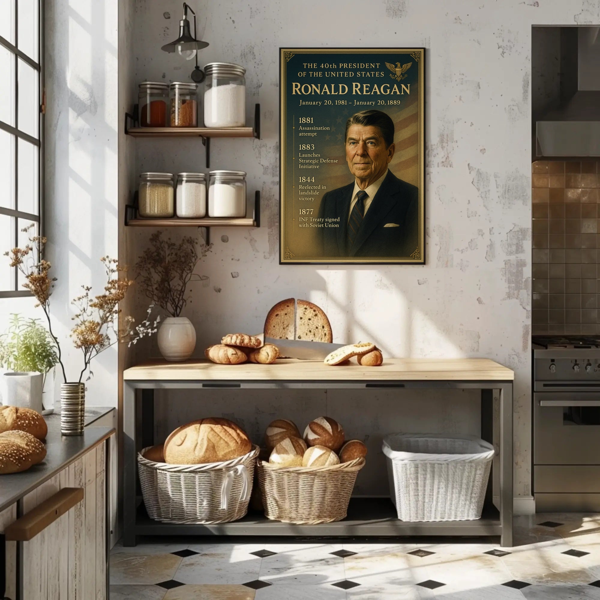 Ronald Reagan Vintage Patriotic Historical or Presidential Poster