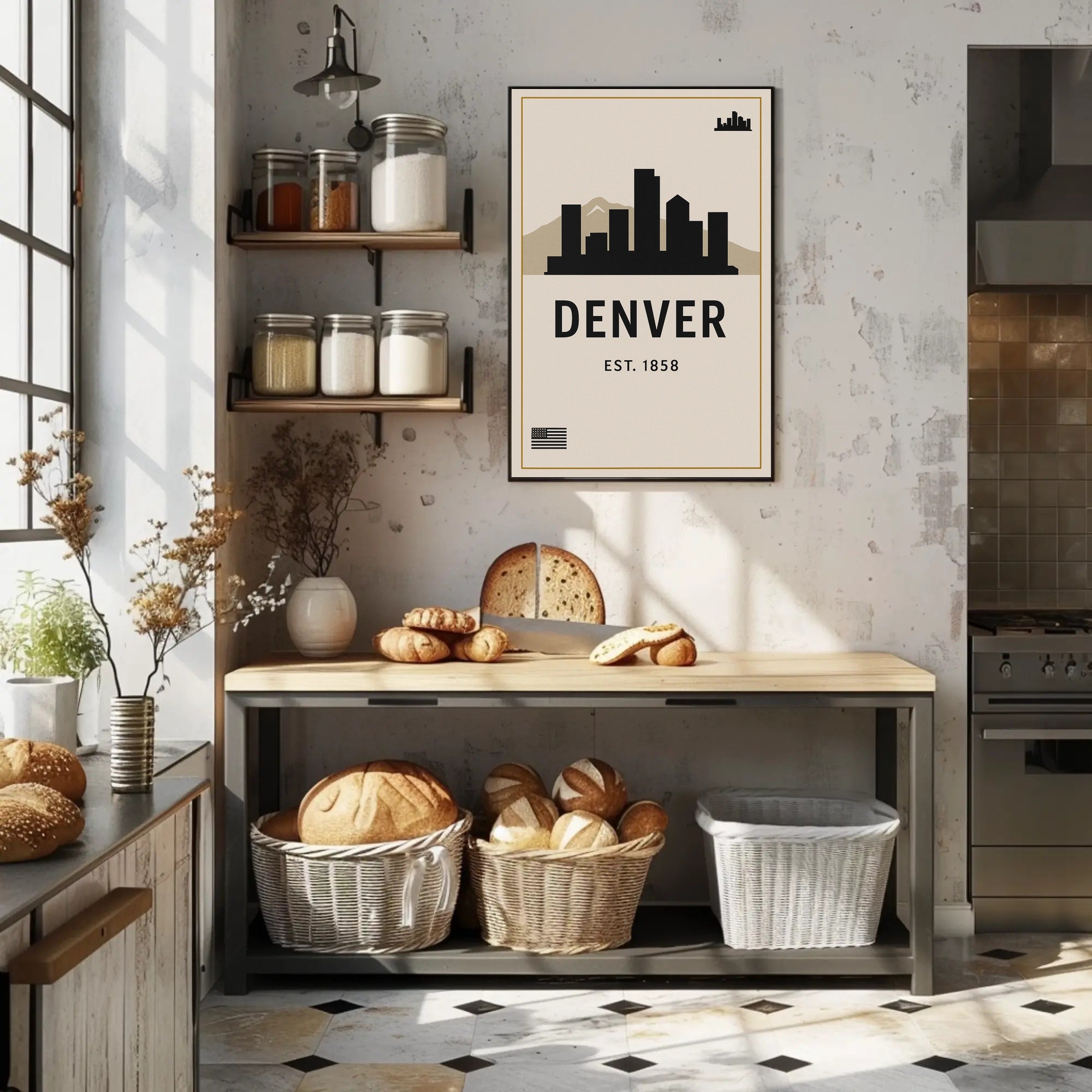 Denver Skyline Est. 1858 Poster PosterGoat