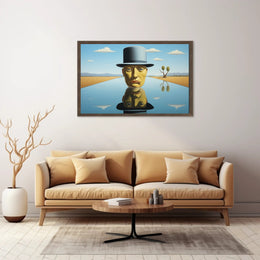 Surreal Desert Headscape: Dreamlike Artistic Poster
