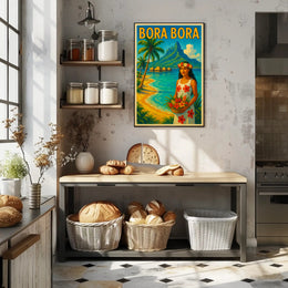 Tropical Vintage Bora Bora Travel Poster PosterGoat