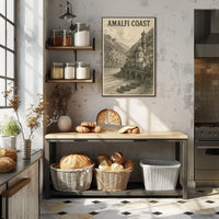 Amalfi Coast Poster Wall Art 18x24 Coastal Decor Print