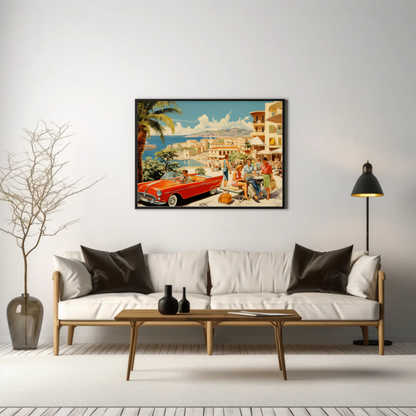 Mediterranean Coast Vintage Travel Poster