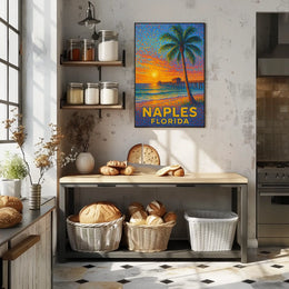 Naples Florida Sunset Poster Coastal Wall Art Decor
