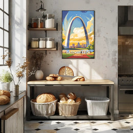 Gateway Arch in Vibrant Skyline National Park Poster