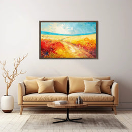 Vibrant Impressionistic Rural Landscape Abstract Painting