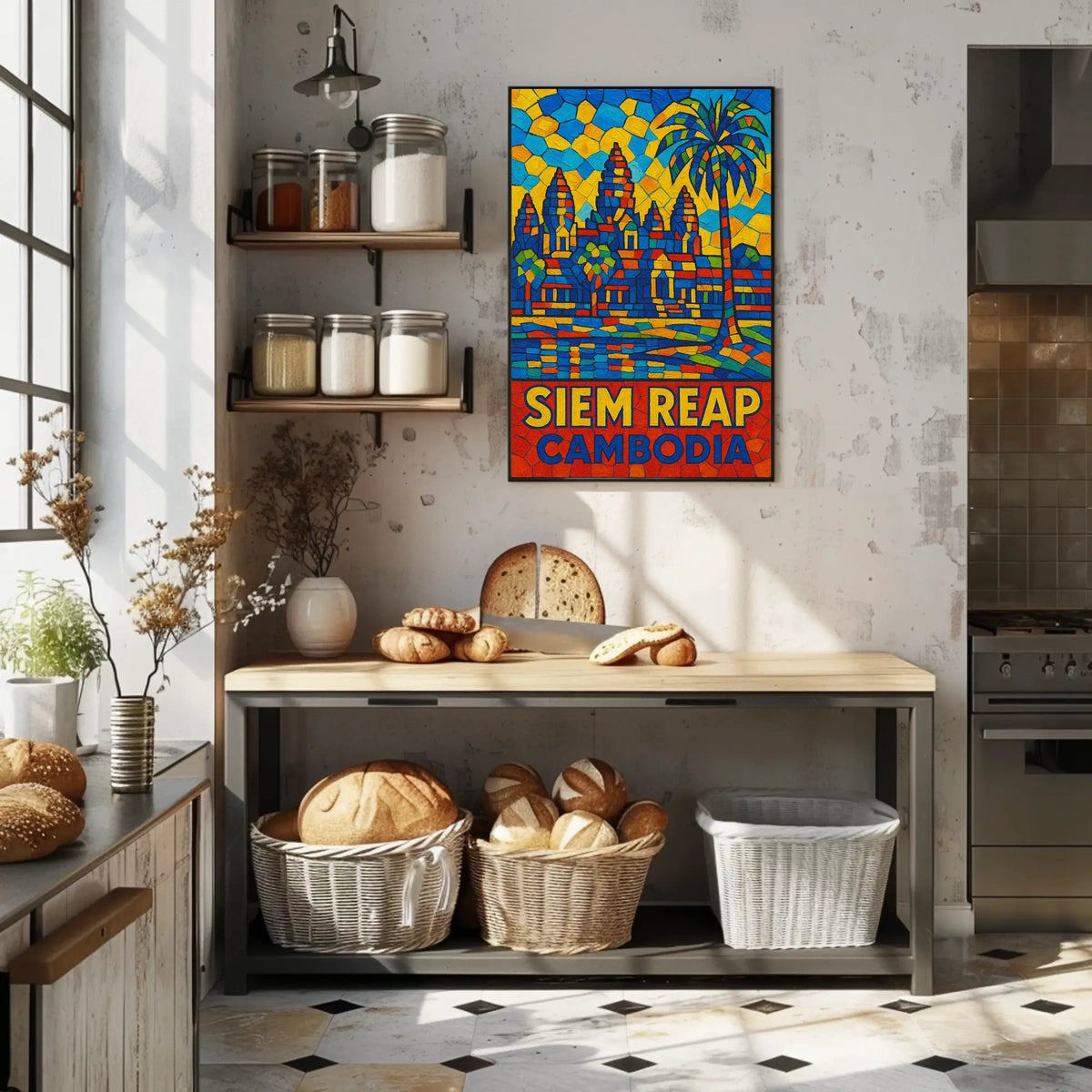 Siem Reap Vibrant Mosaic Poster