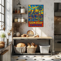 Siem Reap Vibrant Mosaic Poster