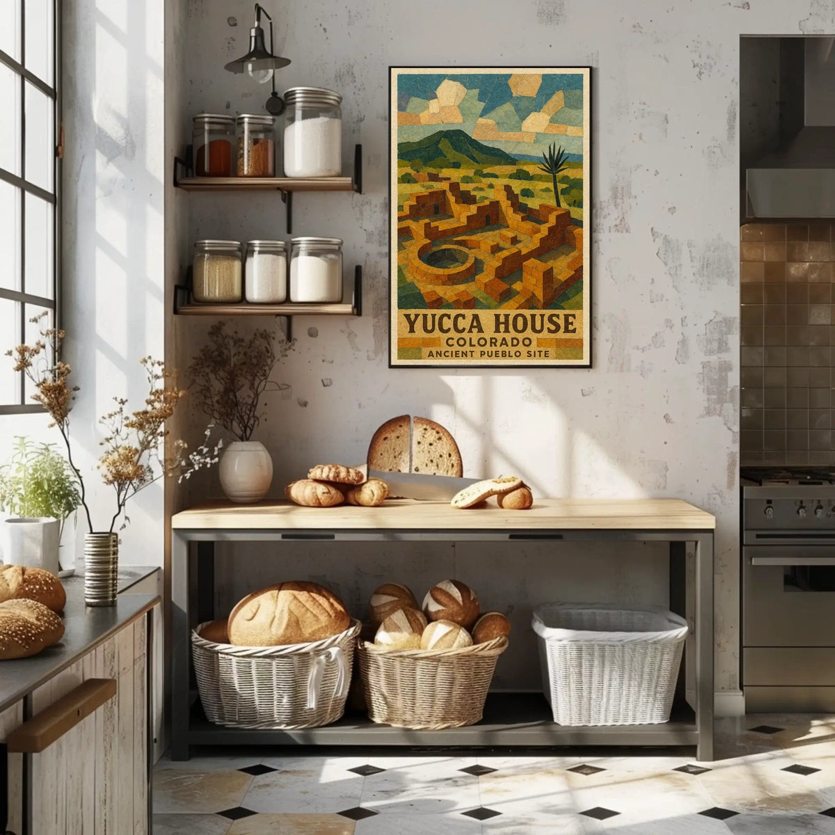 Yucca House Pueblo Site Cultural Heritage Desert Landscape Poster