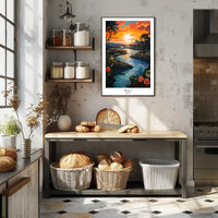 Bali Sunset Tropical Getaway Travel Poster PosterGoat
