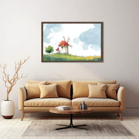 Serene Windmill Landscape Poster