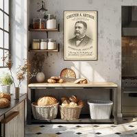 Chester A Arthur 21st President Sketch Poster Art Print PosterGoat