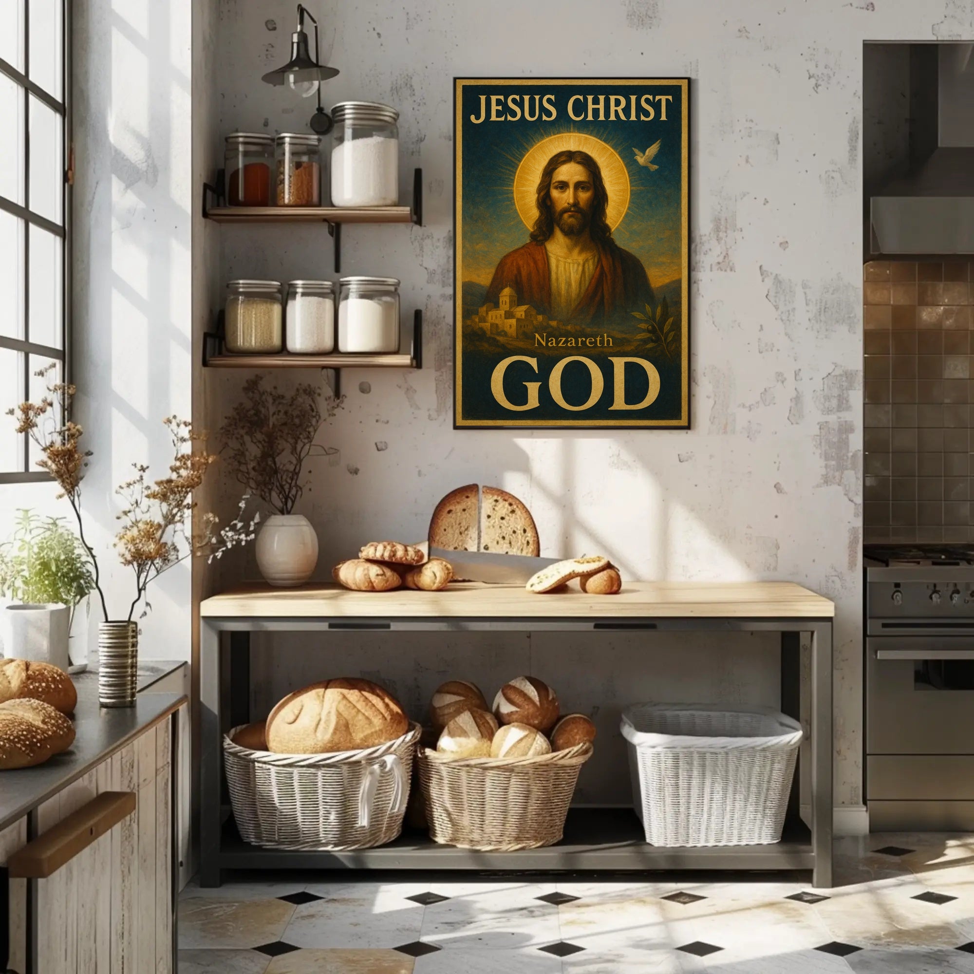 Jesus Christ Vintage Art Religious Heritage Poster
