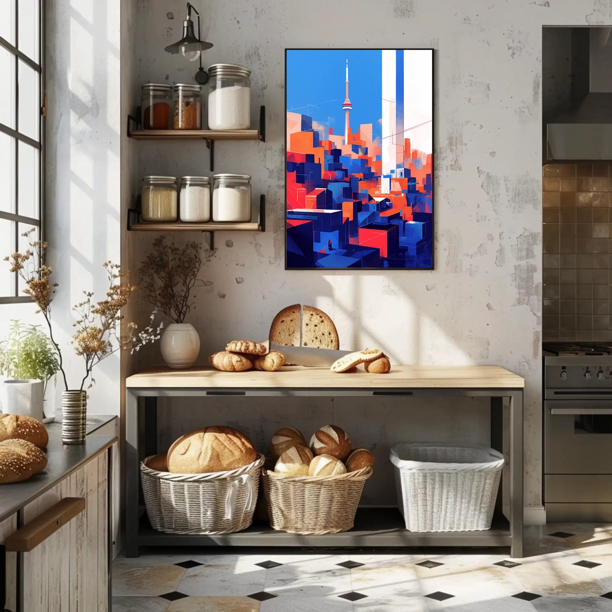 Urban Skyline Abstraction Abstract Poster