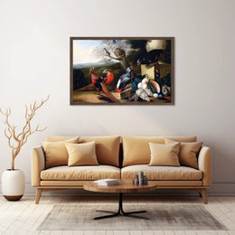 Vibrant Birds and Fruits Artistic Still Life Poster