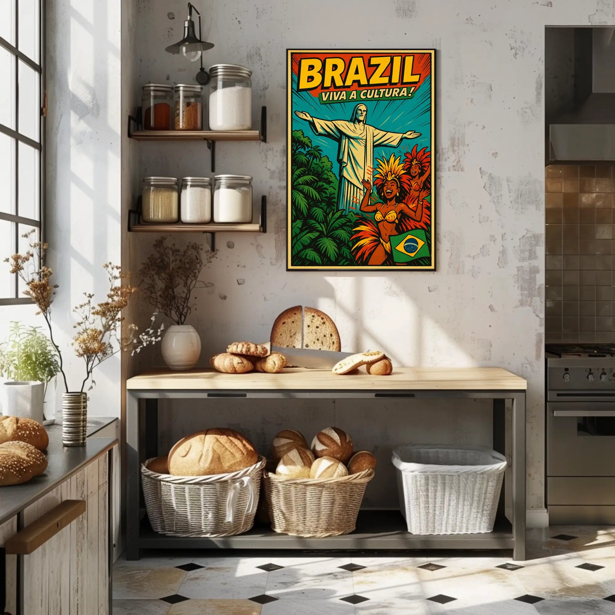 Brazilian Carnival Vibrance Vintage Cultural or Heritage Poster