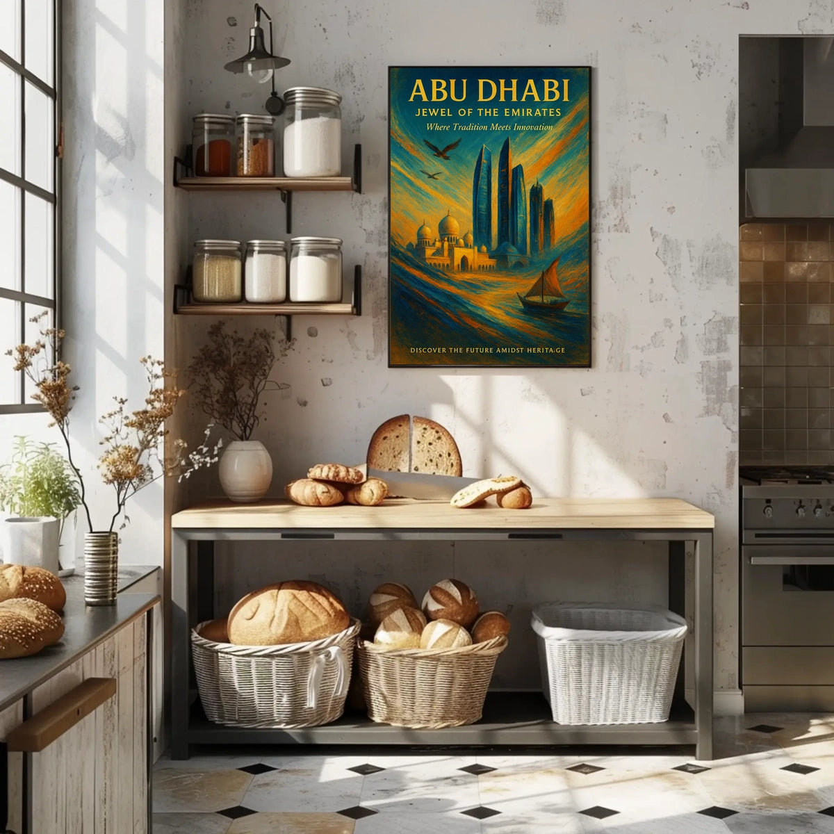 Abu Dhabi Jewel Cityscape Travel Poster