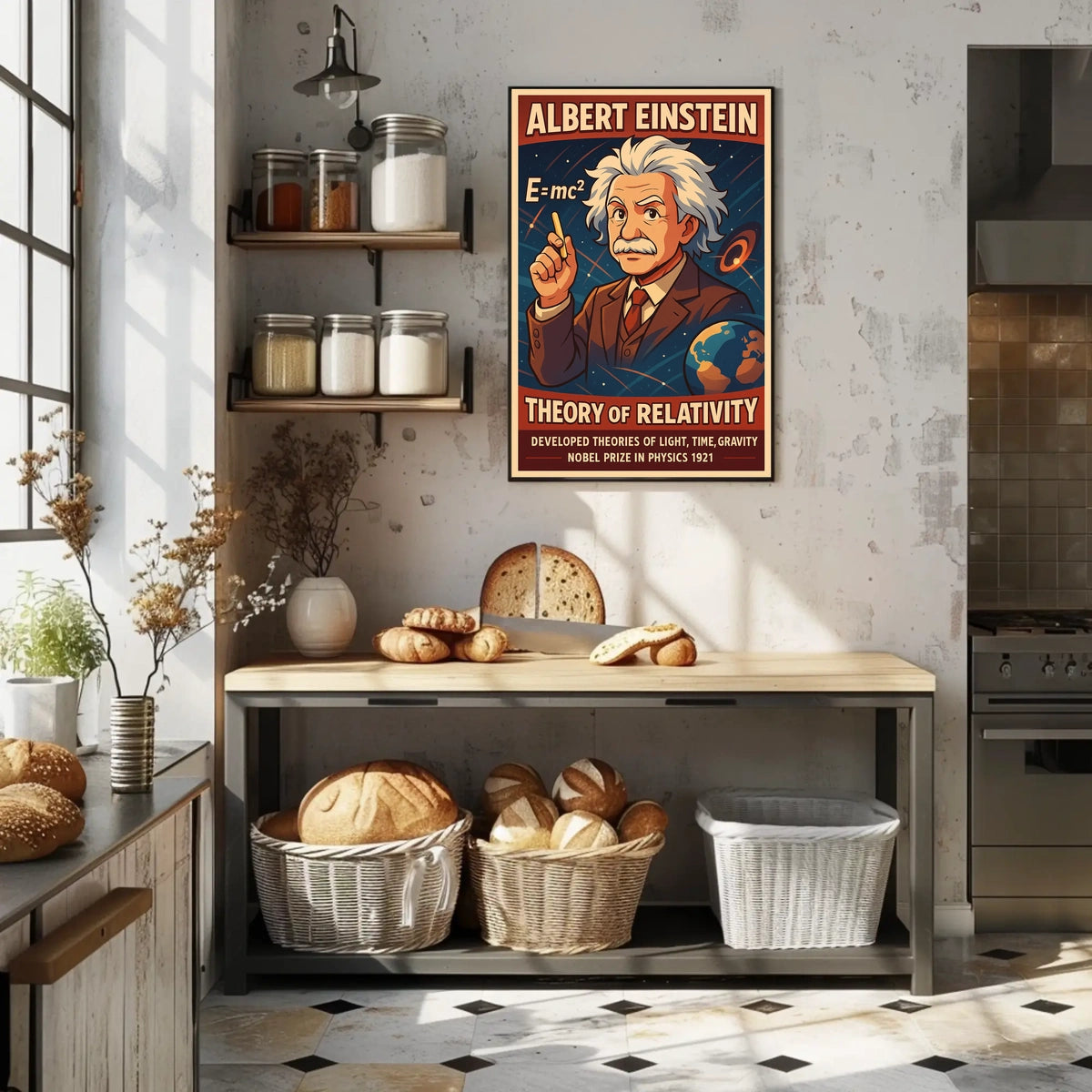 Albert Einstein Relativity Theory Vintage Scenic Poster