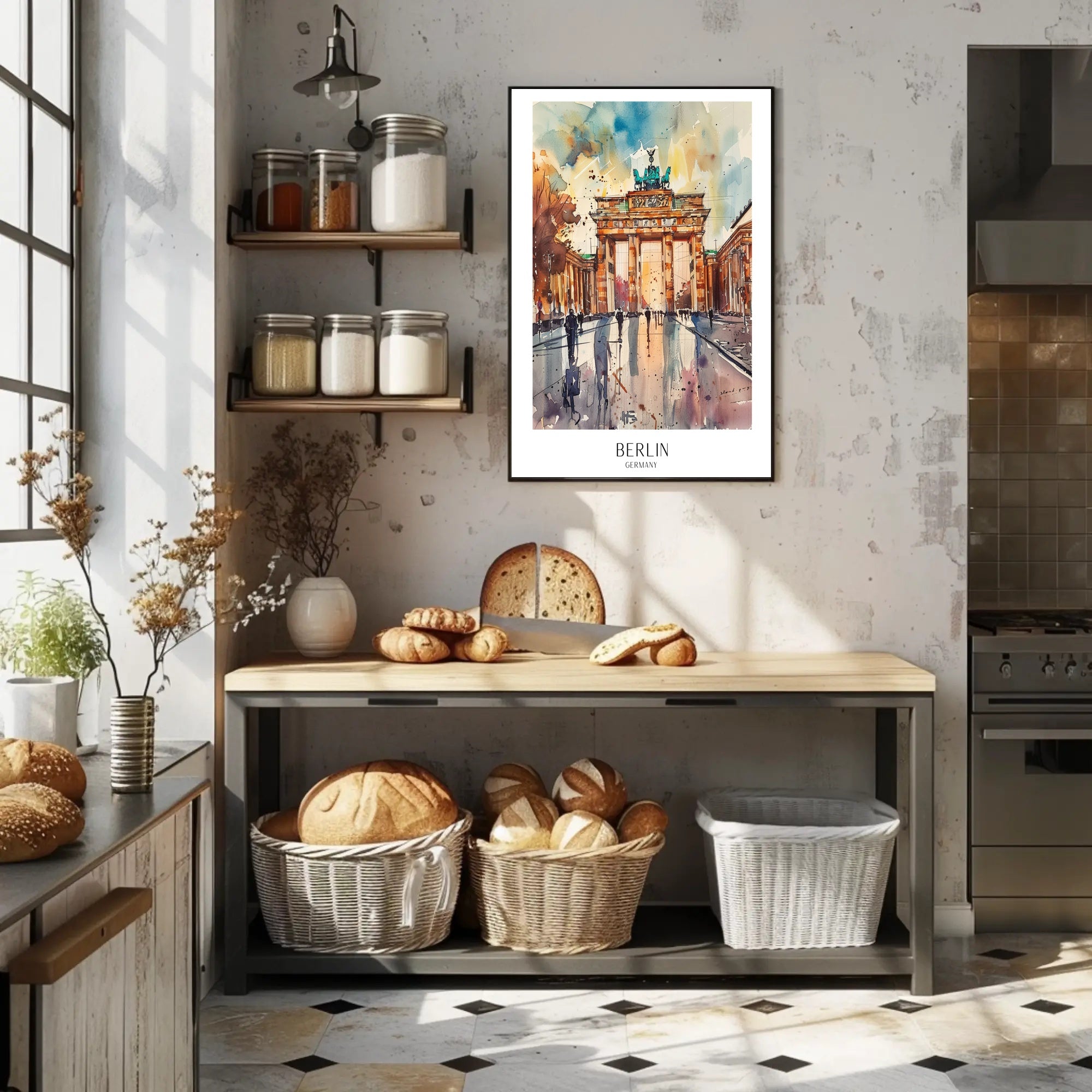 Brandenburg Gate Watercolor Urban or Cityscape Poster PosterGoat