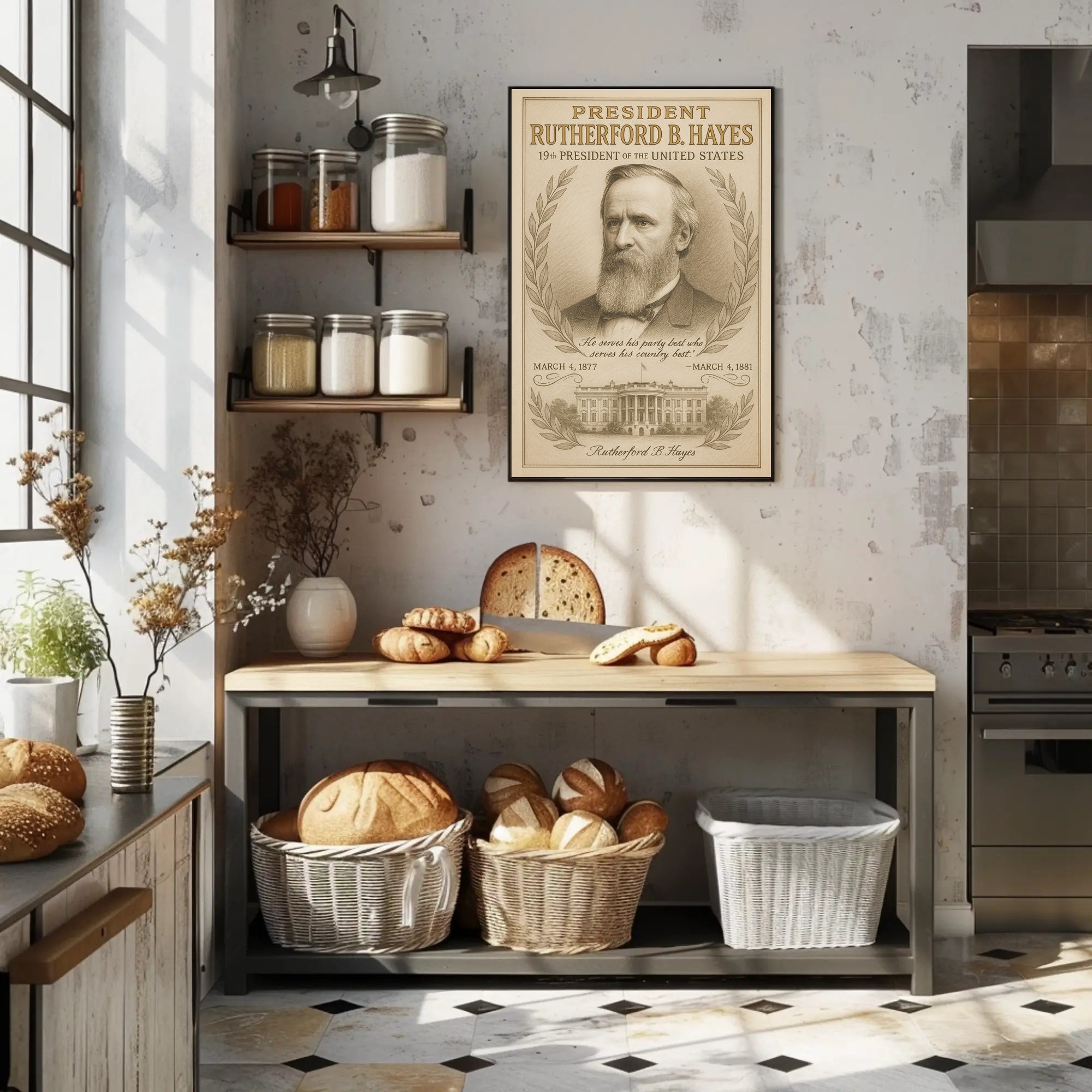 Rutherford B Hayes 19th President Sketch Poster Art Print PosterGoat