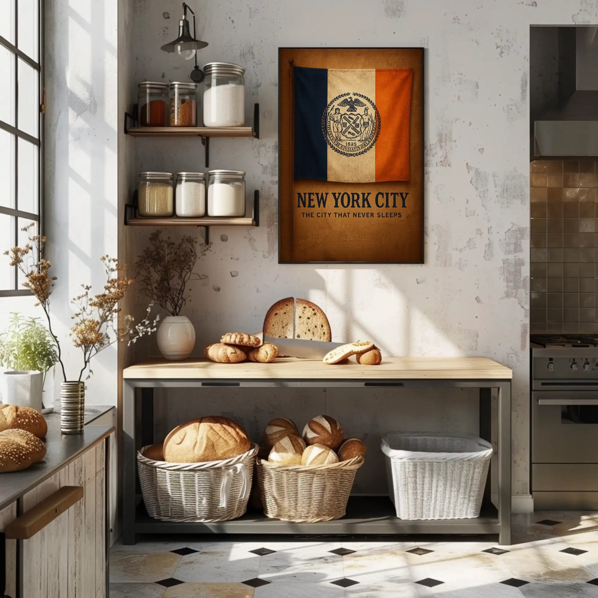 New York City Flag Vintage Nostalgia Country Flag Poster