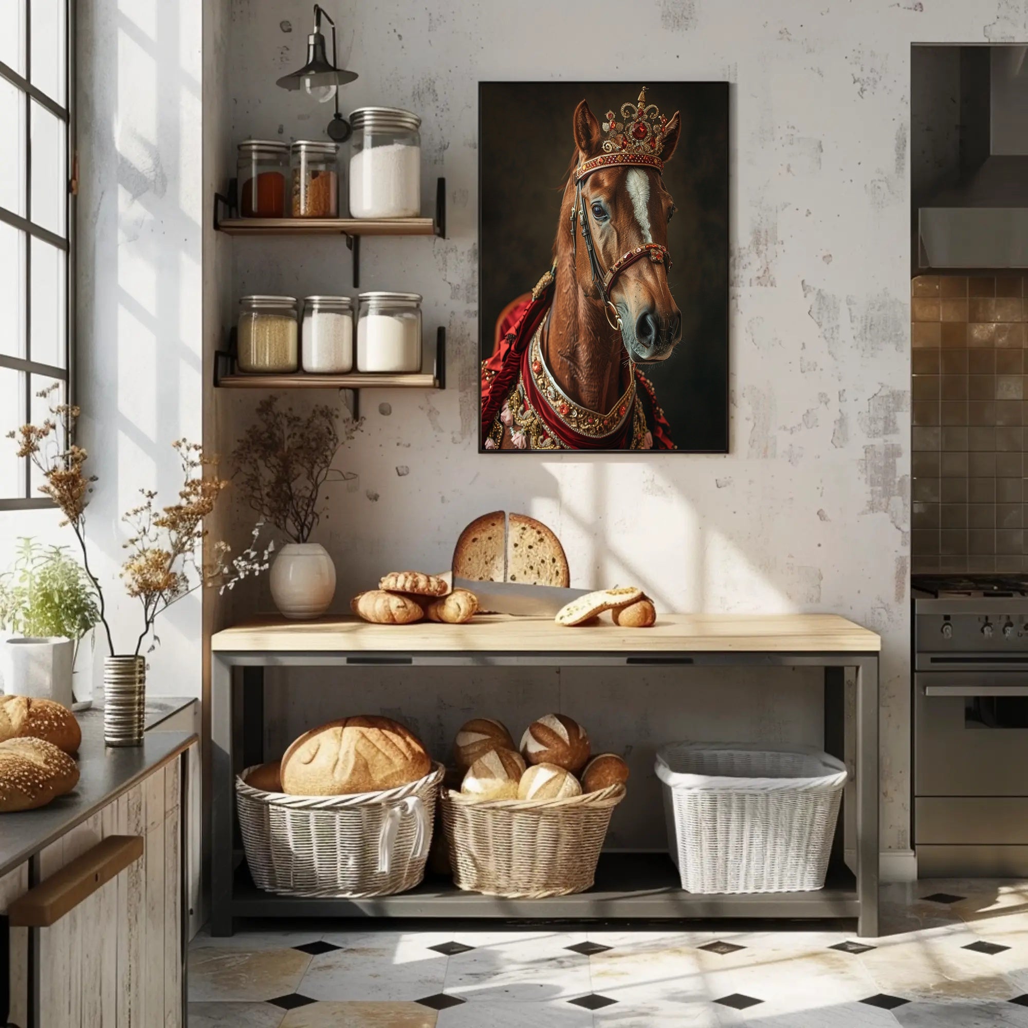 Regal Equine Elegance Art Print Poster for Home Decor PosterGoat