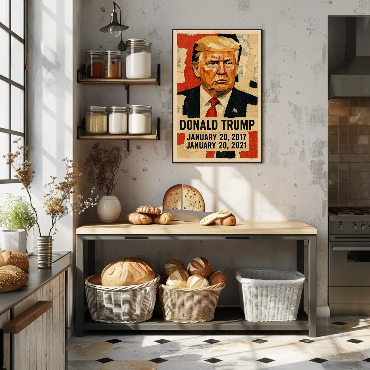 Donald Trump 45th President of the United States Layered paper Collage Poster