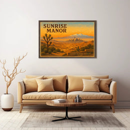 Sunrise Manor Scenic Illustration Poster