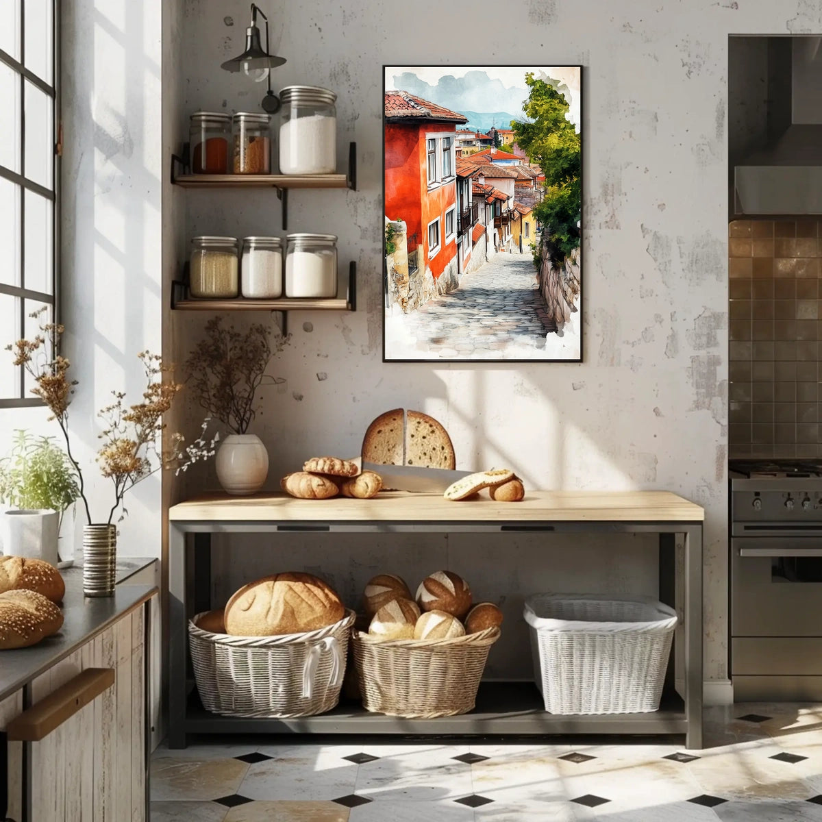 Bulgaria Plovdiv Old Town Colorful Streets Poster