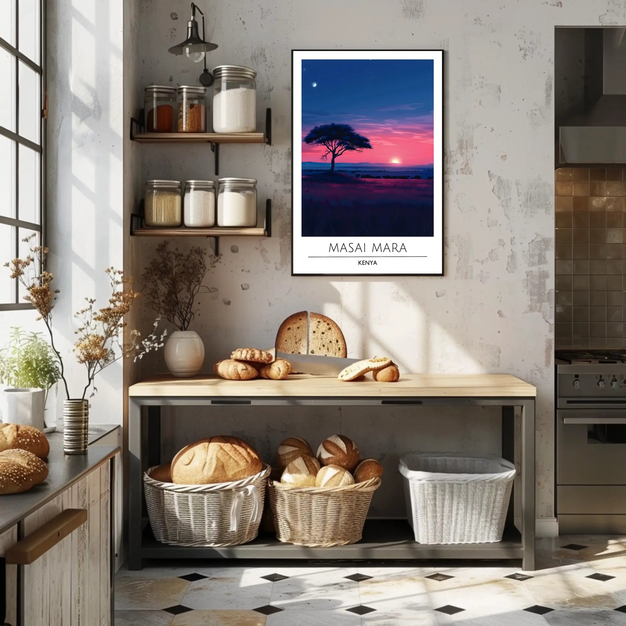 Masai Mara Sunset Travel Poster