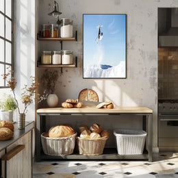 Aerial Skiing Adventure Poster