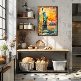 Statue Of Liberty New York City Poster Vintage Wall Art