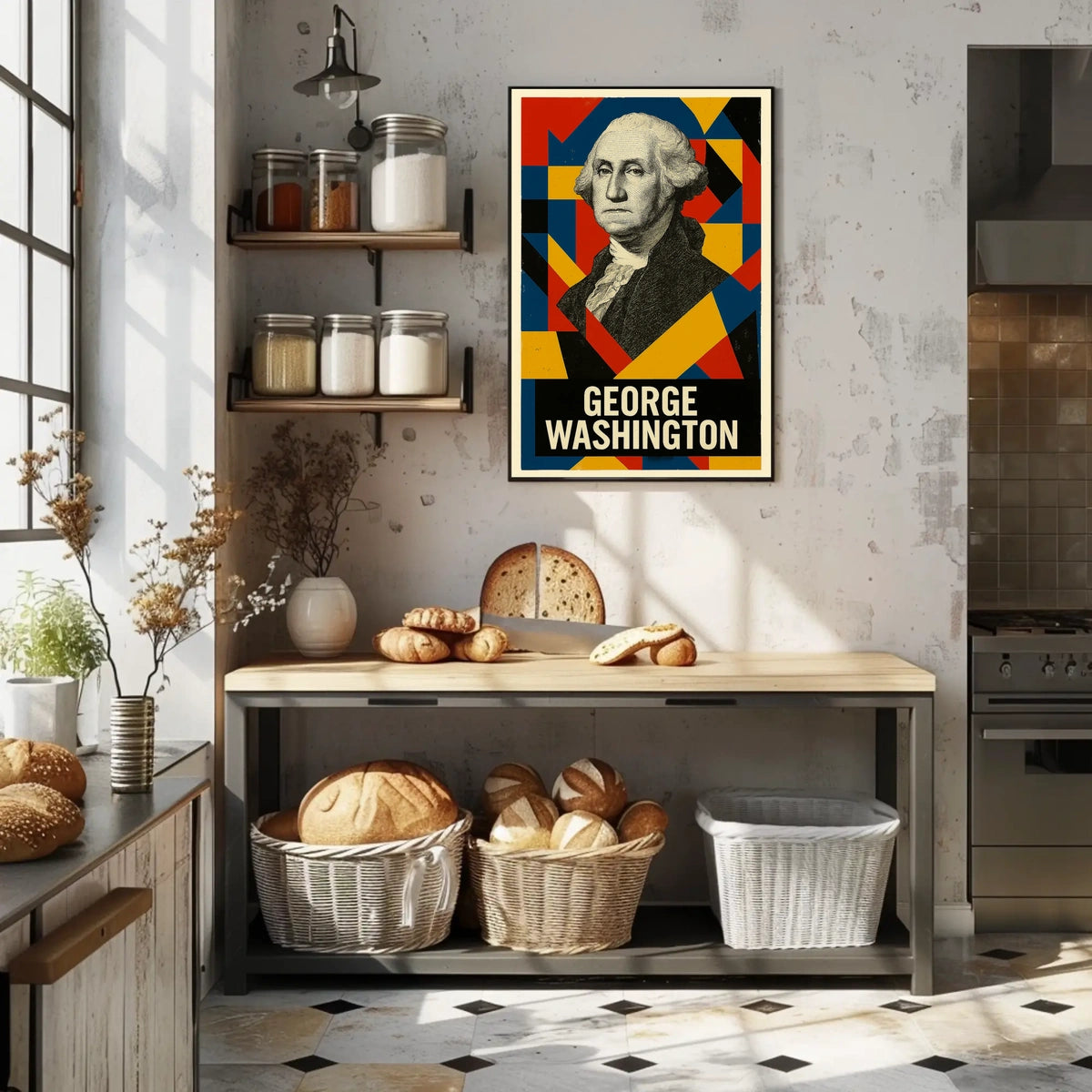 George Washington 1st President of the United States Abstract Pop Poster