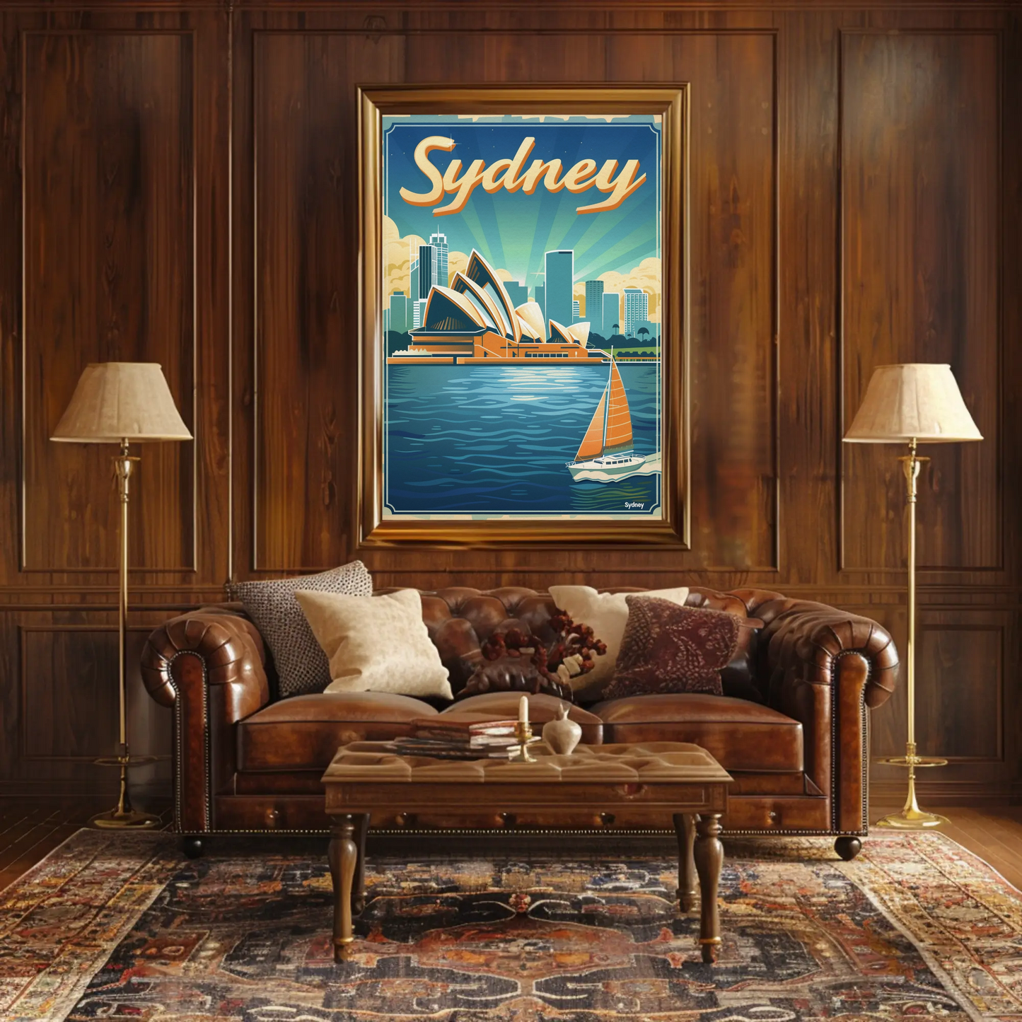 Sydney Skyline Opera House Harbor Travel Poster