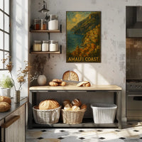 Amalfi Coast Poster Wall Art Print for Coastal Decor