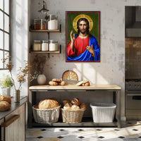 Iconic Portrait of Jesus Christ Poster